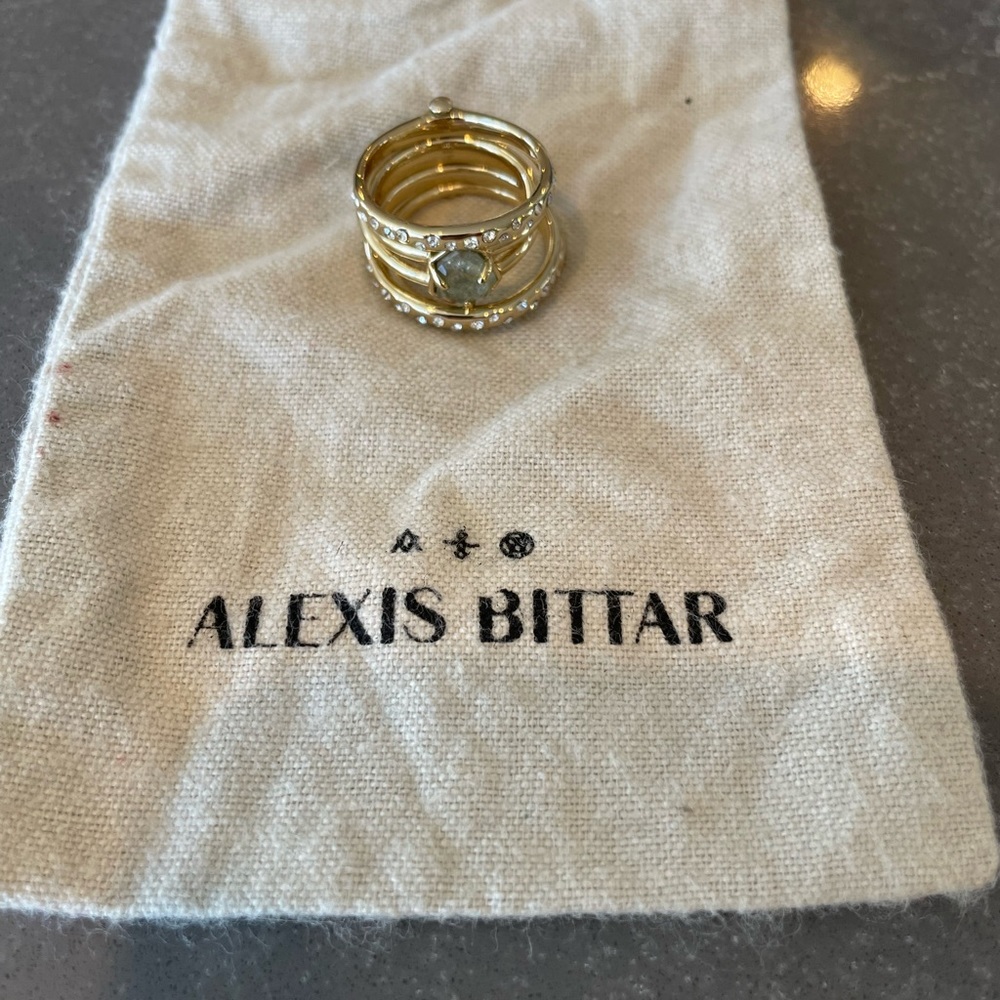 Alexis Bittar stackable gold fashion ring